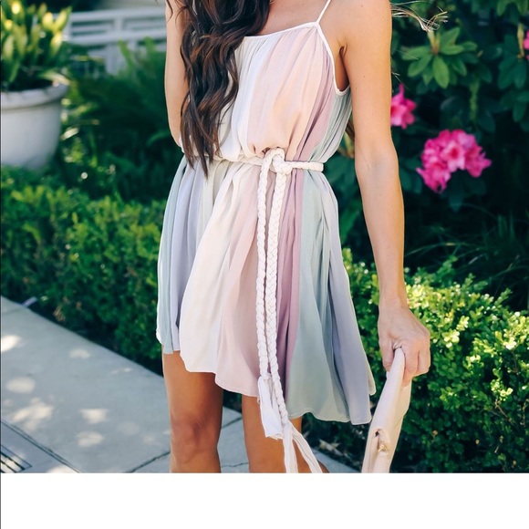 Dresses Rainbow Rope Tie Dress Poshmark